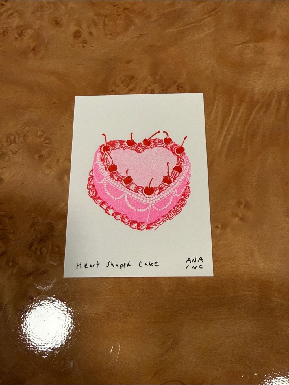 Inciardi Mini Print Heart Shaped Cake